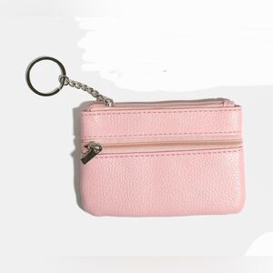 Pink Faux Leather Keychain Wallet BNIB